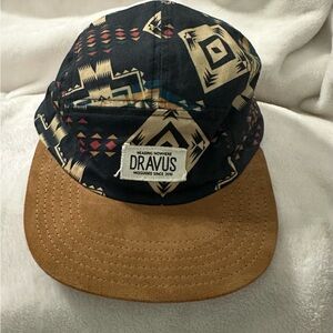 Dravus 5 Panel Hat Cap  * Strap Back Aztec Southwestern Print *  Adjustable